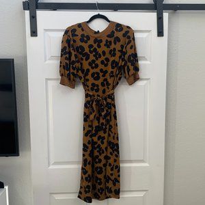 Who What Wear Leopard Print Short Sleeve Dress